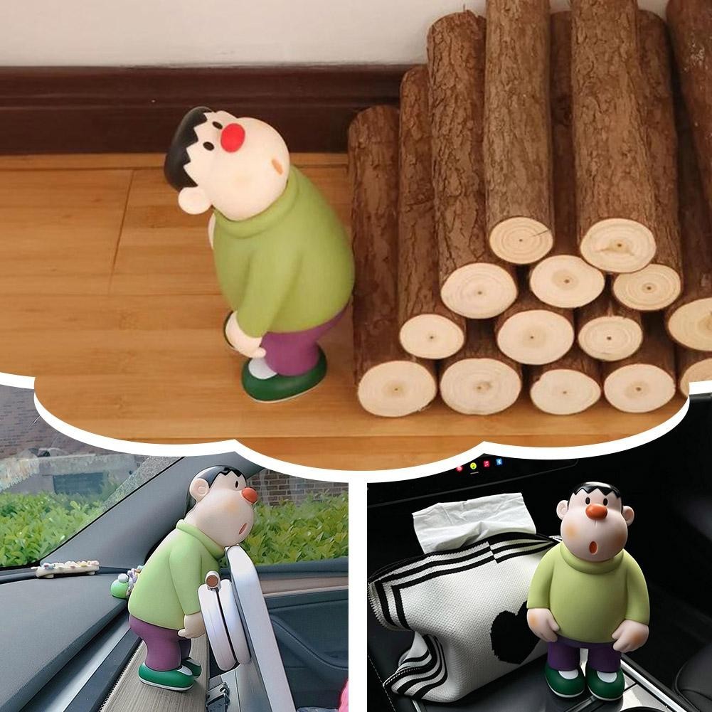 ♡Thai♡ Fat Tiger Green Anime Doremon Handmade Ra mắt Kỹ thuật Đồ chơi nhỏ Dumb Fat Doll Tiger Dễ thư