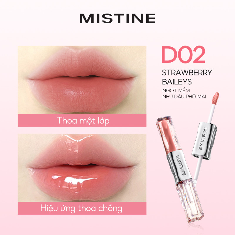 【 Phiên bản nâng cấp 】MISTINE Hai kiểu trang điểm môi Mềm mịn mỏng nhẹ Khóa màu bền lâu Không dễ dính cốc 1.5g+1.5g | BigBuy360 - bigbuy360.vn