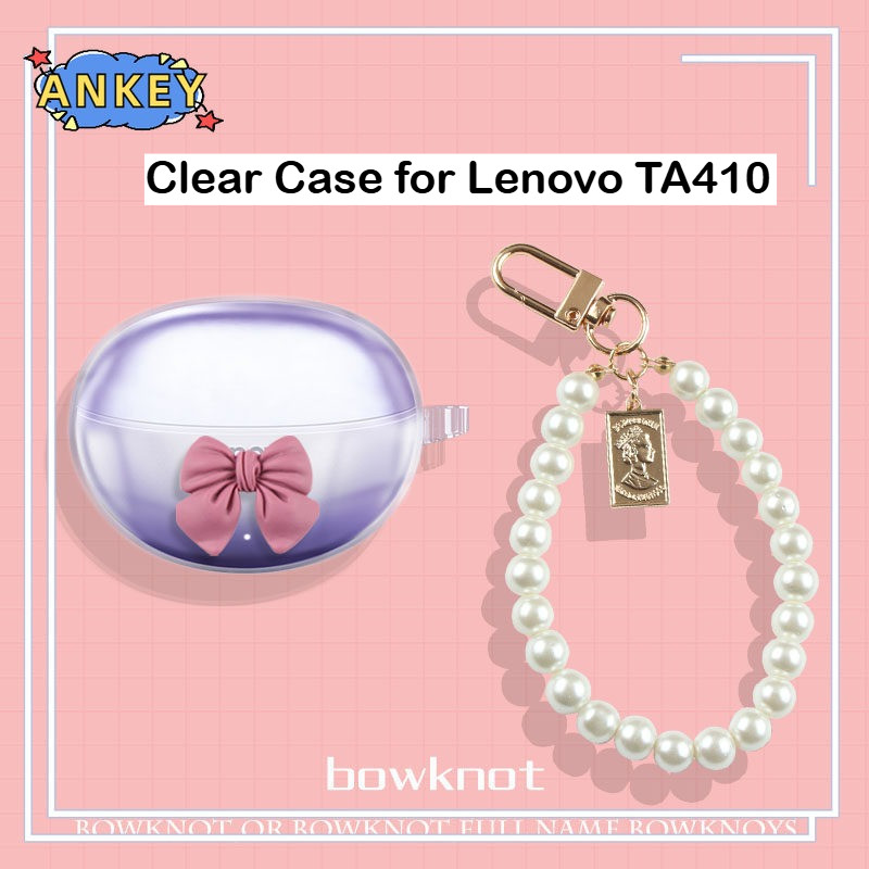 Suitable for Lenovo TA410 Clear Bowknot pattern Earphone Case TPU Shell Transparent Headphone Cover 