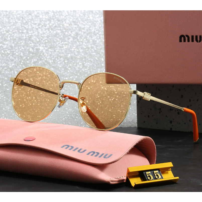 Kính râm kim loại tròn Miumiu Kính râm nữ Nhiều màu dt1