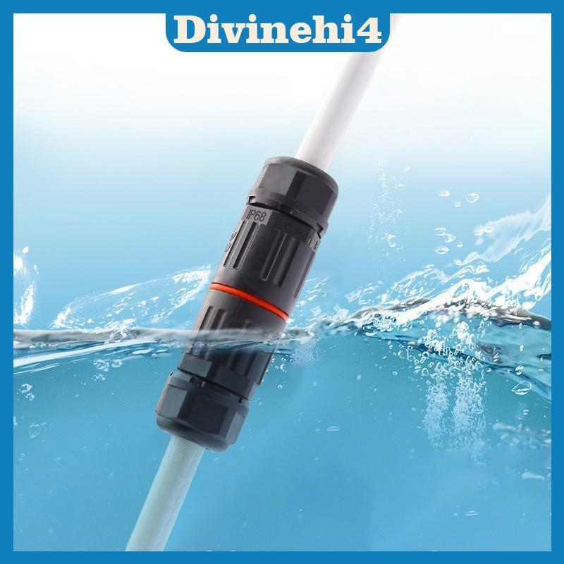 < divinehi4 > 2 Cái IP68 2Pin Đầu nối thẳng chống nước Đầu nối cáp dây điện Cắm ngoài trời Soet Term
