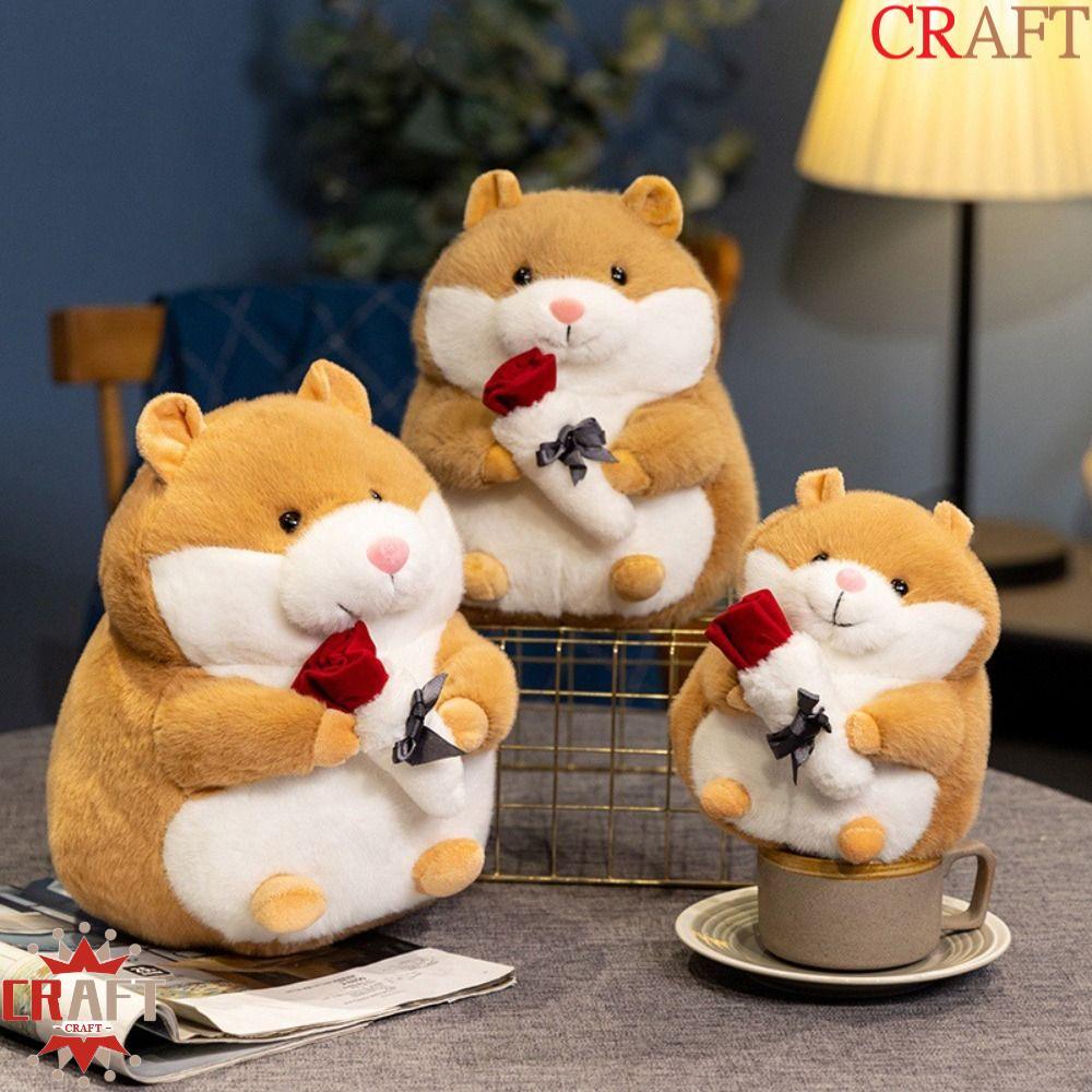 CRAFT Hamster Thú Nhồi Bông Đồ Chơi Sang Trọng, PP Cotton Hoa Hồng Như Thật Hamster Đồ Chơi Sang Trọ
