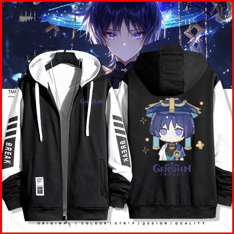 Áo hoodie cosplay các nhân vật Genshin Impact: Wanderer, Balladeer Xiao, Zhongli và Kaedehara Kazuha