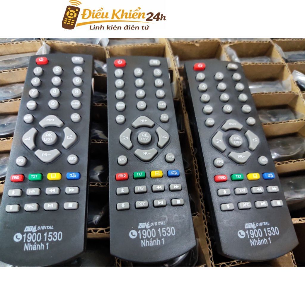 1Điều khiển đầu thu VTC Digital 1900 1530 nhánh 1 , Remote dùng cho tivi Điều khiển đầu thu VTC Digi