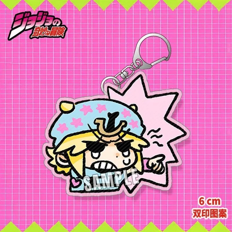 Móc khóa Anime JoJos Bizarre Adventure JJBA Steel Ball Run Mica Johnny Joestar Gyro Zeppeli Phụ kiện