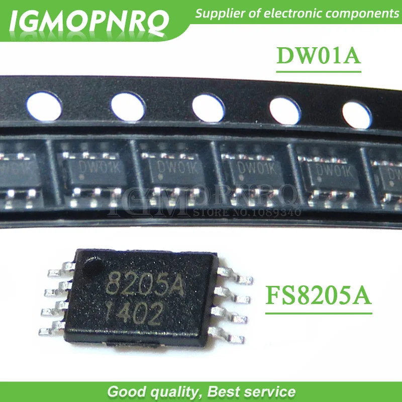 100 CÁI DW01 FS8205A FS8205 IC bảo vệ pin lithium (50 CÁI * DW01 + 50 CÁI * FS8205A) SOT-23 mới nguy