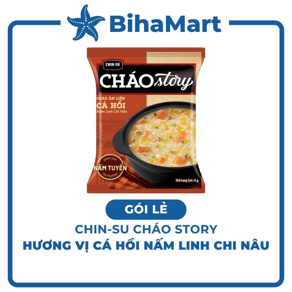 [GÓI LẺ] - MASAN - Chin-su Cháo Story Cá hồi nấm linh chi nâu, Cháo Story Chinsu Cá hồi, Cháo Chinsu