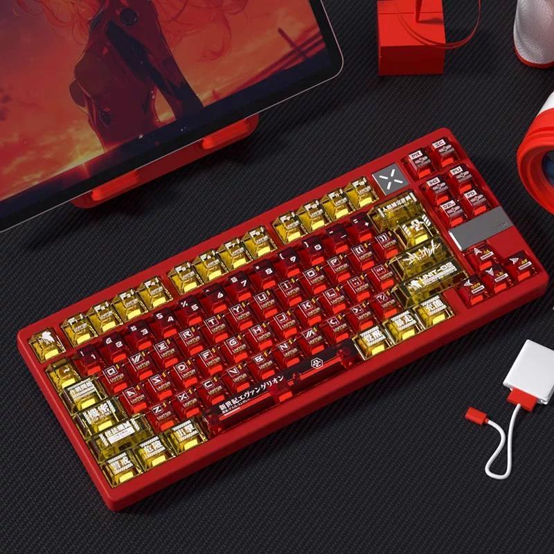 EVANGELION Keycaps PC 120 Phím Cherry Profile Dye Thăng hoa Cơ khí mờ Keycap Wooting Aula F75 Anime 