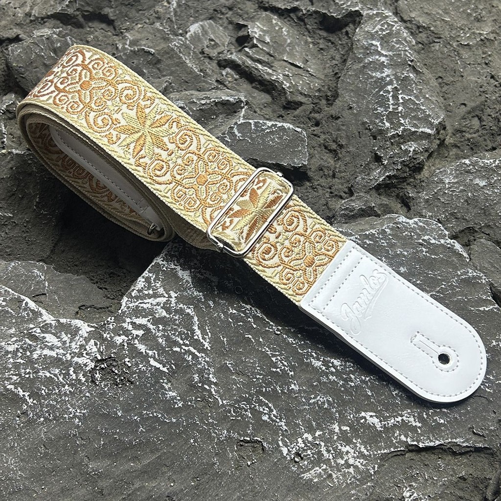 Jamlos Guitar Ống Hút Thanh Lịch Vàng Vàng Ex Jamlos Dây Đeo Đàn Guitar Ánh Sáng Thanh Lịch Vàng Mở 