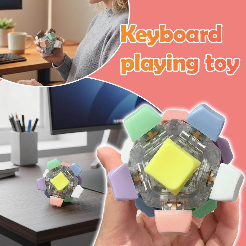 Bàn phím LED nhiều nút Đồ chơi Fidget dành cho người lớn, Bàn phím Clicker có đèn LED Fidget Căng th