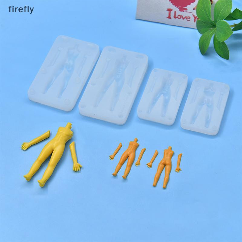 [Firefly] 1 Bộ Đất Sét Polymer Nam Búp Bê Cơ Thể Torso Khuôn Silicon Fondant / Nhựa Đất Sét DIY Búp 