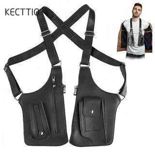 Túi đeo ngực KETTIO, Túi đeo Vest bảo quản giấu bằng da, Túi đeo chéo đa chức năng chống trộm đa năng cổ điển vai nam nữ