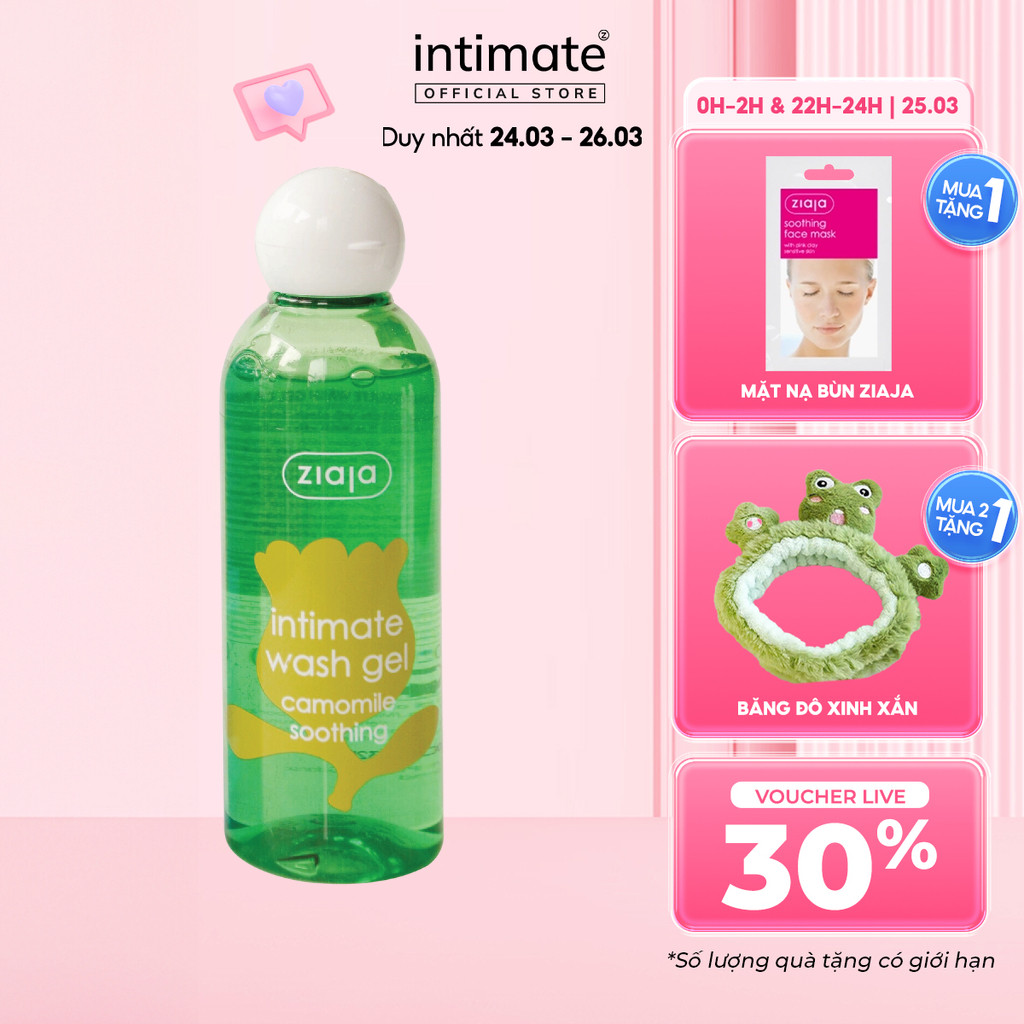 Dung Dịch Vệ Sinh Phụ Nữ Intimate Cúc La Mã ZIAJA Dịu Nhẹ Giúp Làm Sạch Và Khử Mùi Hôi 200ml