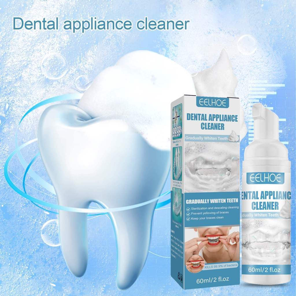 New Product#EELHOE Dental aligner foam cleaner Dental braces foam cleaner for removing stains and cl