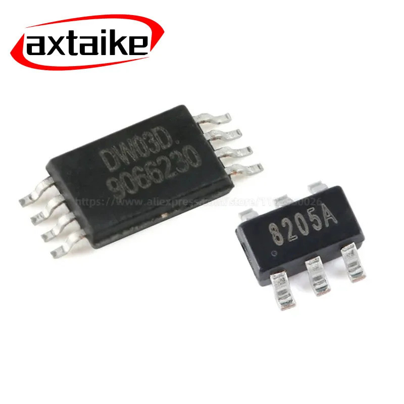 10 CHIẾC DW01 DW01A DW02A DW03D DW06D DW07D 8205A 8205S FS8205A SOT23-5 / 6 TSSOP8 SMD Cell Lithium-