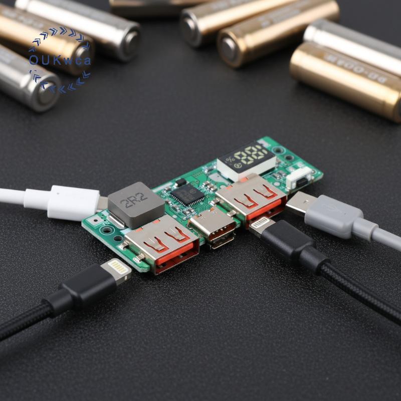 OUKwca IP5356 Mô-đun sạc nhanh Màn hình kỹ thuật số QC PD30 Bảng cấp nguồn USB cho máy sạc 1S Sử dụn