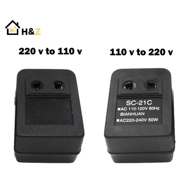 Kính vạn hoa 50W 220V sang 110V AC Điện áp Chuyển đổi Adapter Du lịch Biến áp Đẹp