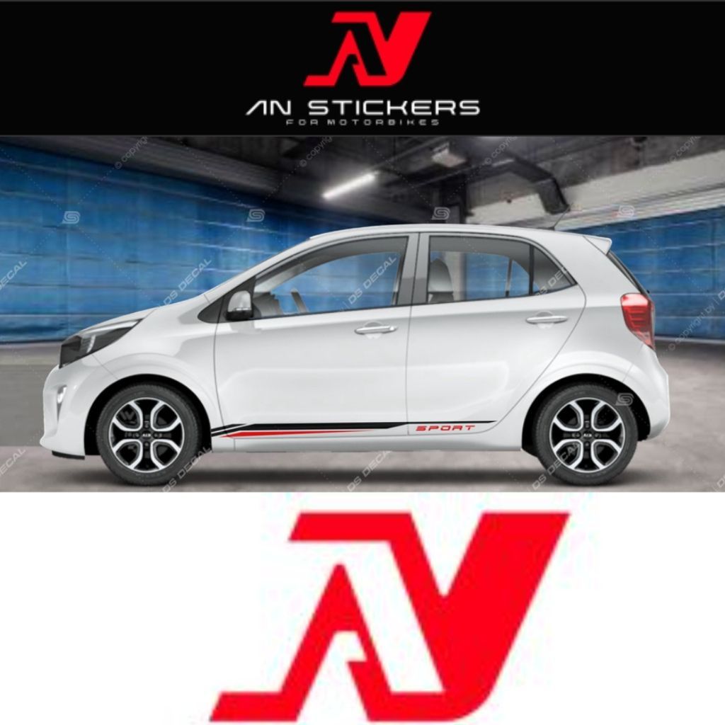 Tem dán xe ô tô Kia Morning - 04 - Decal dán xe ô tô - Tem 2 bên sườn