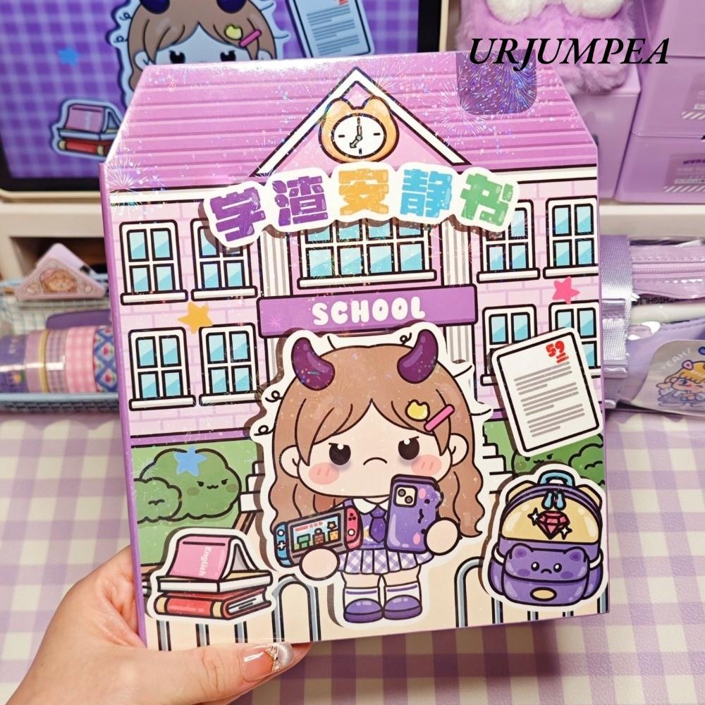 Sách dán URJUMPEA, Nhãn dán sách yên tĩnh PET giáo dục, Sách dán hoạt hình thủ công cho trẻ em