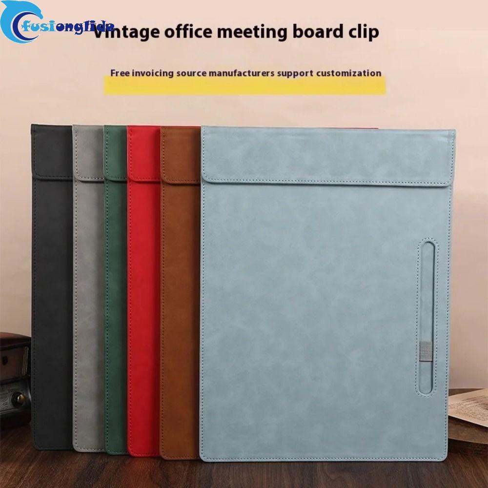 Thư mục tập tin FUSIONGLIDE, Bảng viết bằng da PU, Kẹp Menu thư mục a4 Bền với bút Chèn thư mục giấy