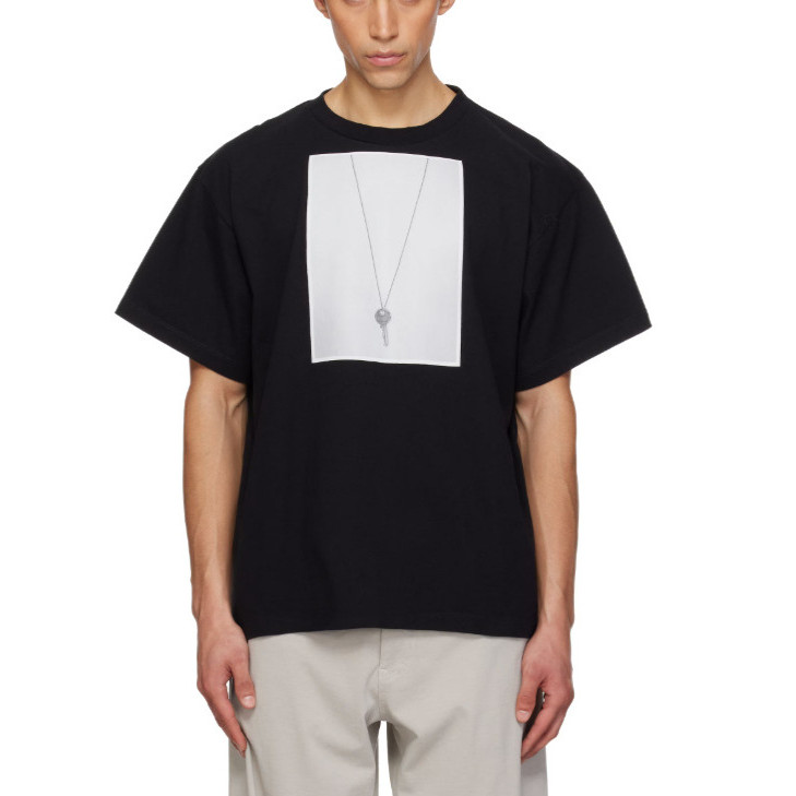 0I5L New Spring Apparel: Unisex Short-Sleeve T-Shirt with Key Pattern Print T All-cotton loose-fitti