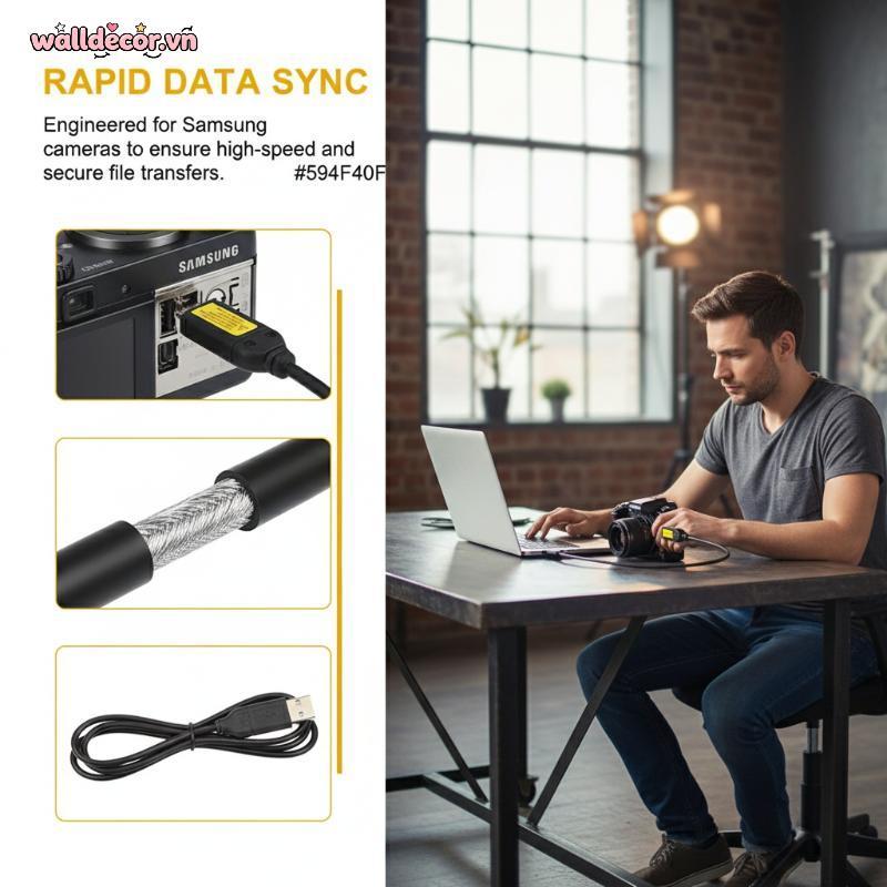 Wa Thích Hợp Cho Camera Cáp Dữ Liệu USB Cáp Kết Nối Camera Kỹ Thuật Số ES65 75 PL170 NV3 ES7 VN