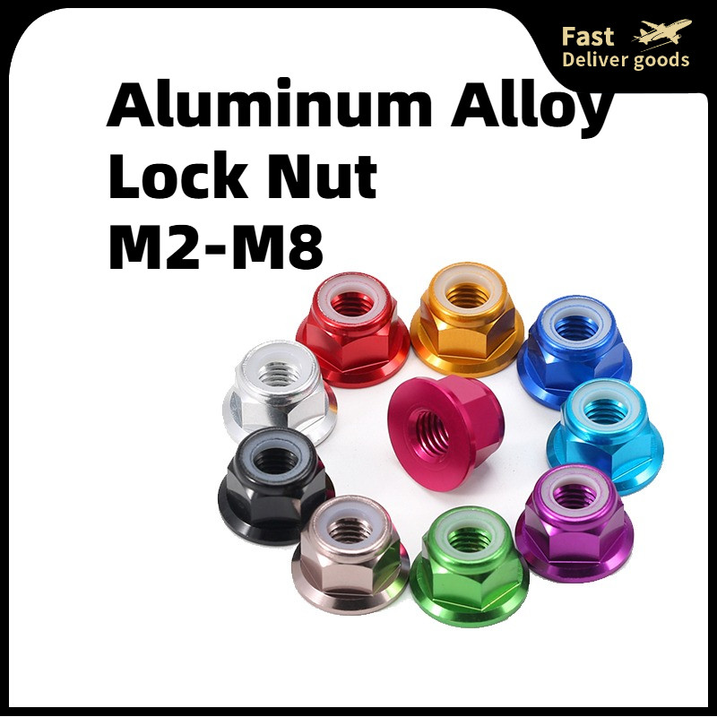 Đai ốc mặt bích hợp kim Đai ốc nhựa trắng đen  M3 / M4 / M5 / M6 / M8 / M10 / M12 / Alloy Steel Cap 