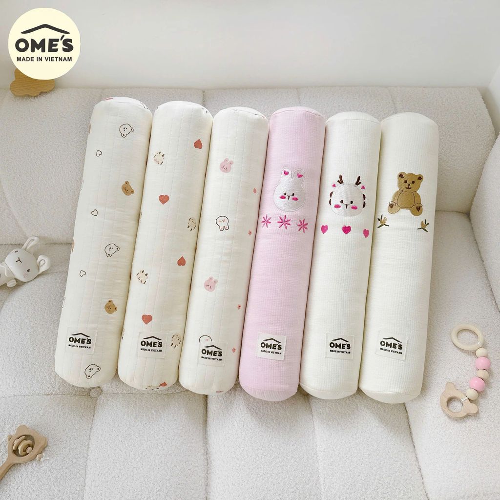 Gối Ôm Trần Hàn OME'S Họa Tiết Hàn Quốc Mềm Mại Đáng Yêu Cho Bé Babico