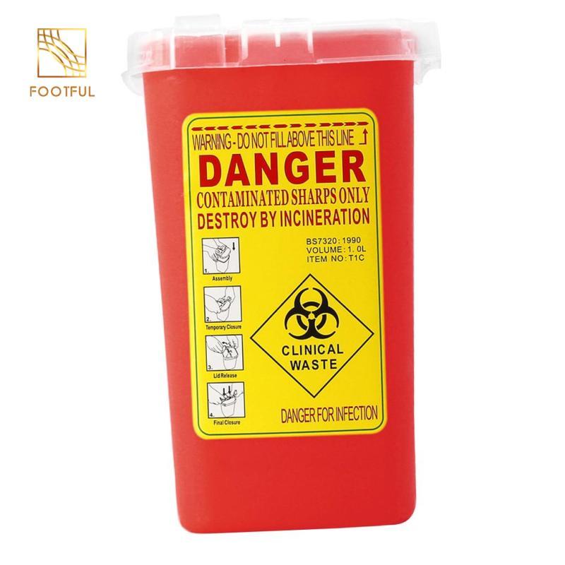 1 Quart Sharps Hộp Đựng Biohazard Kim Xử Lý Hình Xăm Thùng Rác