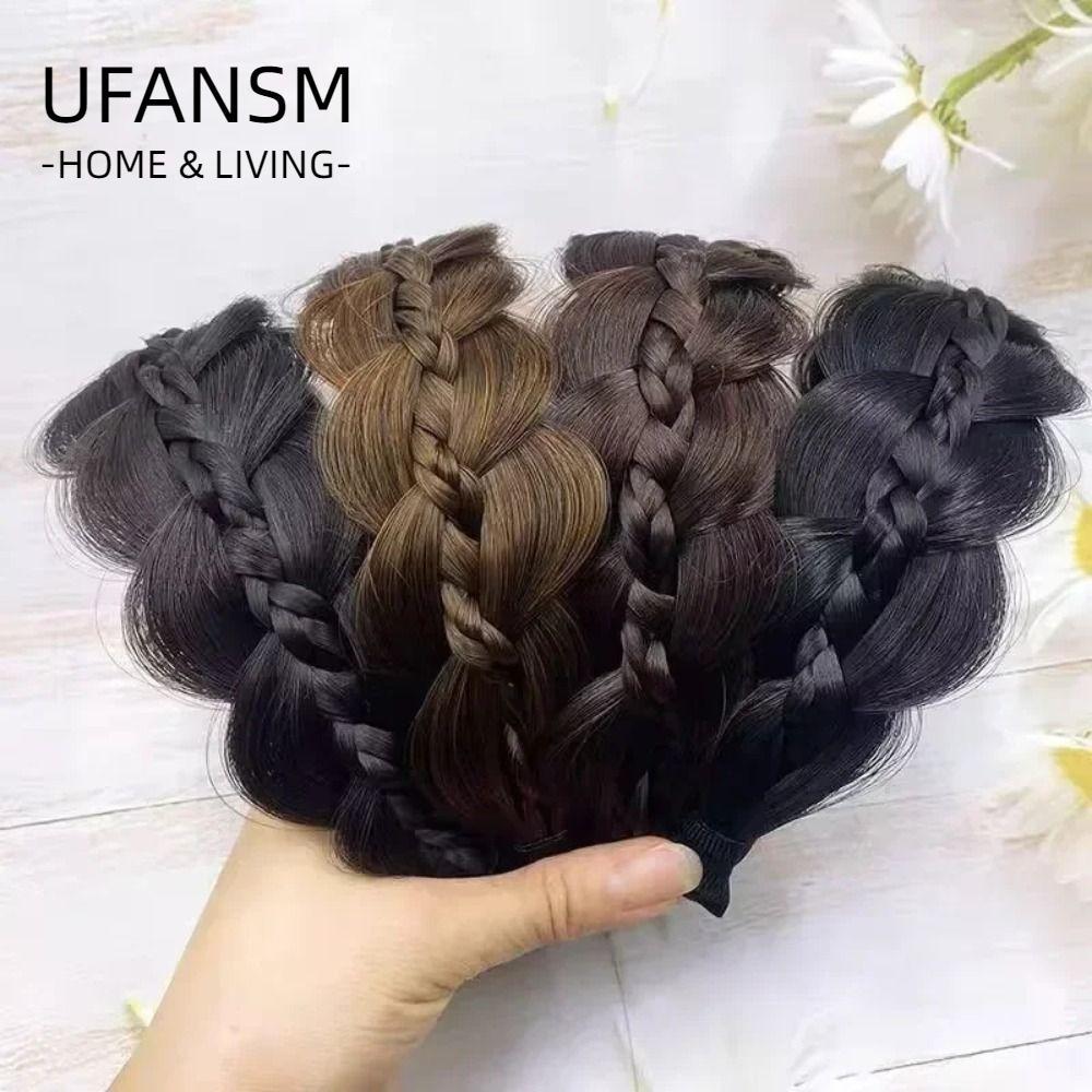 UFASM Braids Hairband handmade tóc giả chống trơn trượt
