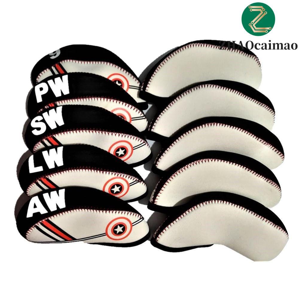 ZHAOCAIMAO Golf Iron Headcover Với Thiết Kế Số Thiết Bị Huấn Luyện Golf 4 5 6 7 8 9 SW PW LW AW Golf