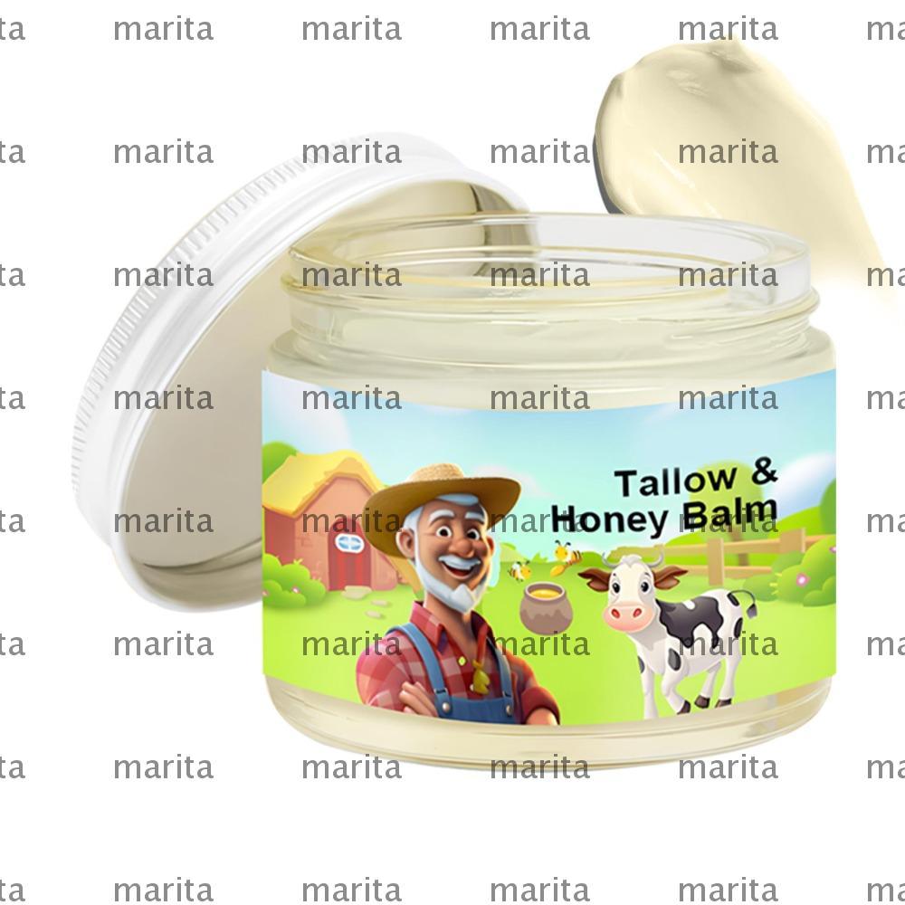 MARITA Tallow & Honey Balm, Dưỡng Bò Tallow Balm Raw Wild Honey Face Cream, Mỹ Phẩm Dưỡng Ẩm Sâu Da 