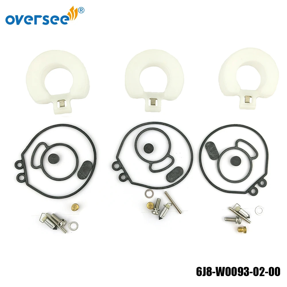 Bộ sửa chữa bộ chế hòa khí 6J8-W0093 cho Yamaha 2T 25HP 30HP 3Cly Động cơ thuyền phía ngoài 6J8-W009