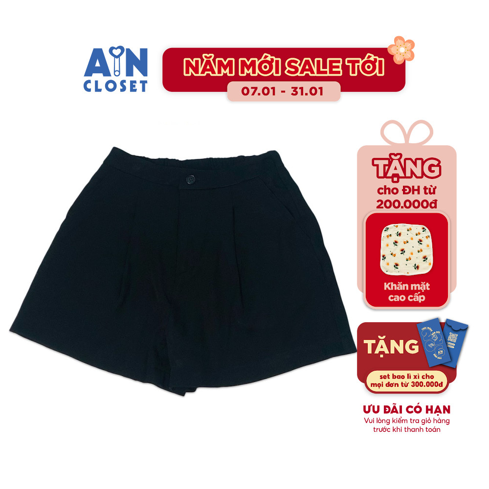Quần đùi cho mẹ Đen chéo Hàn - AICDMEIEXNEP - AIN Closet