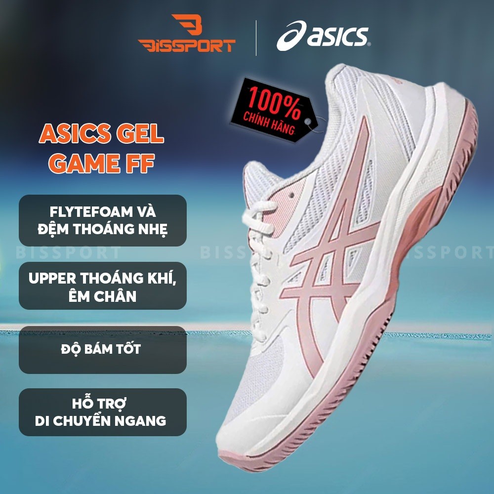 Giày Tennis/Pickleball ASICS GAME FF Chính Hãng – Hồng – Nhẹ, Bám Sân – Công Nghệ GEL™ Giảm Chấn – T