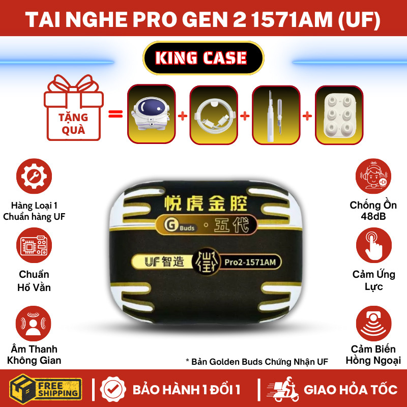 [PRO 2 UF] Tai Nghe Hổ Vằn Pro 2 1571AM Chống Ồn 48dB - Pin Trâu - Bass Mạnh - Mic Rõ l King Case