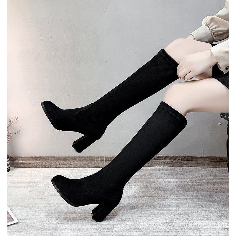 Sản phẩm mới Slimmer Look Boots Nữ Phong Cách Anh Giày Cao Gót Nữ Thu Đông Phù Hợp Với Nhỏ Không Cao