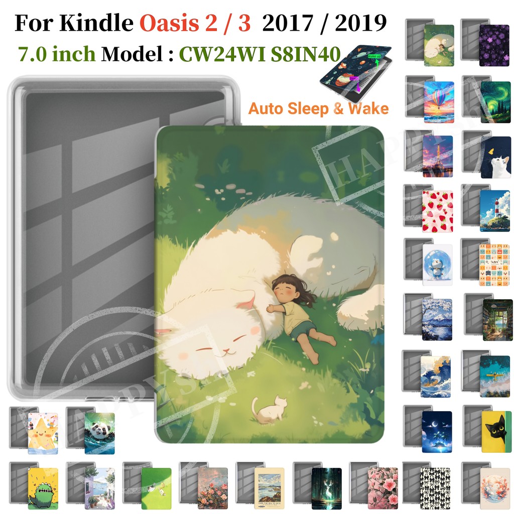 Dành Cho Kindle Oasis 2 3 (Thế Hệ Thứ 9) 2019 2017 7 inch S8IN4O CW24WI Ebook Vỏ Có Họa Tiết Mới Oas