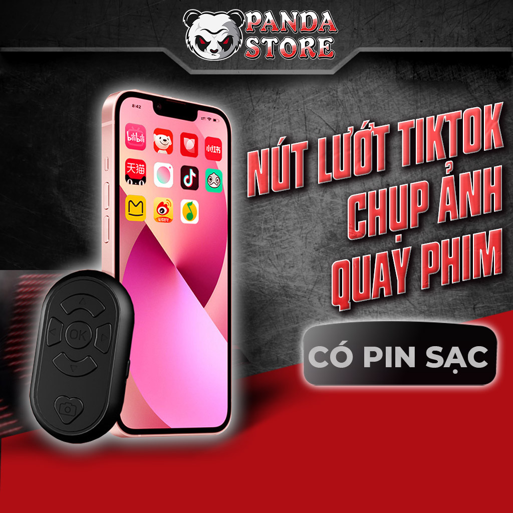 Điều khiển TikTok rảnh tay Bluetooth có sạc, remote lướt video YouTube chụp ảnh quay video cho điện 