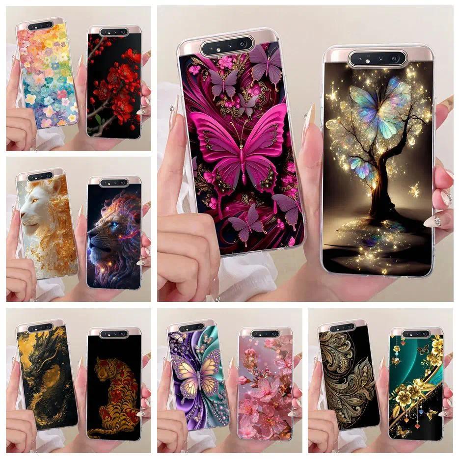 Dành Cho Samsung Galaxy A80 Ốp Lưng SM-A805F Phong Cách Cây Bướm Sơn Bao Silicon Mềm Dành Cho Samsun