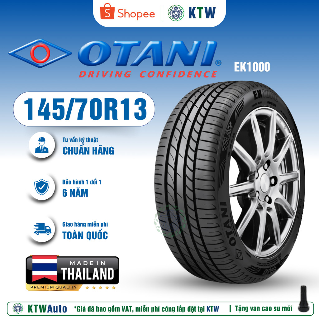 Lốp Otani Thái Lan 145/70R13 Gai EK1000 - Lốp bền giá rẻ cho Kia CD5, Suzuki 5 tạ