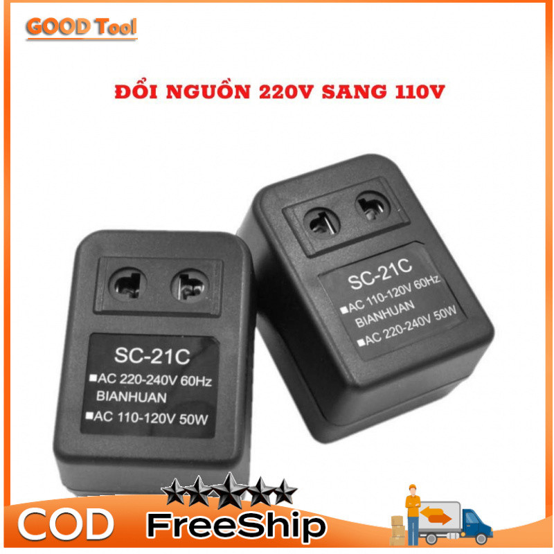 Bộ đổi nguồn 220v sang 110v của nhật | Đổi nguồn 220v sang 110v | Cục đổi nguồn 220v sang 110v 50w-2