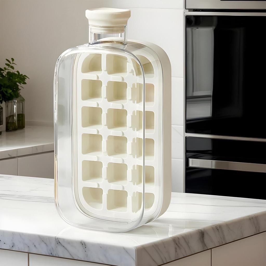 Water Bottle Ice Mold Touchless Ice Maker 800ml 2-in-1 Iced Beverage Making Tools Washable for Wine 