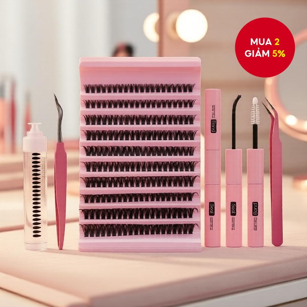 200 cụm mi chùm DIY C Curl, 40D mi mắt riêng lẻ, cụm mi giả nhẹ nhàng để trang điểm tại nhà.