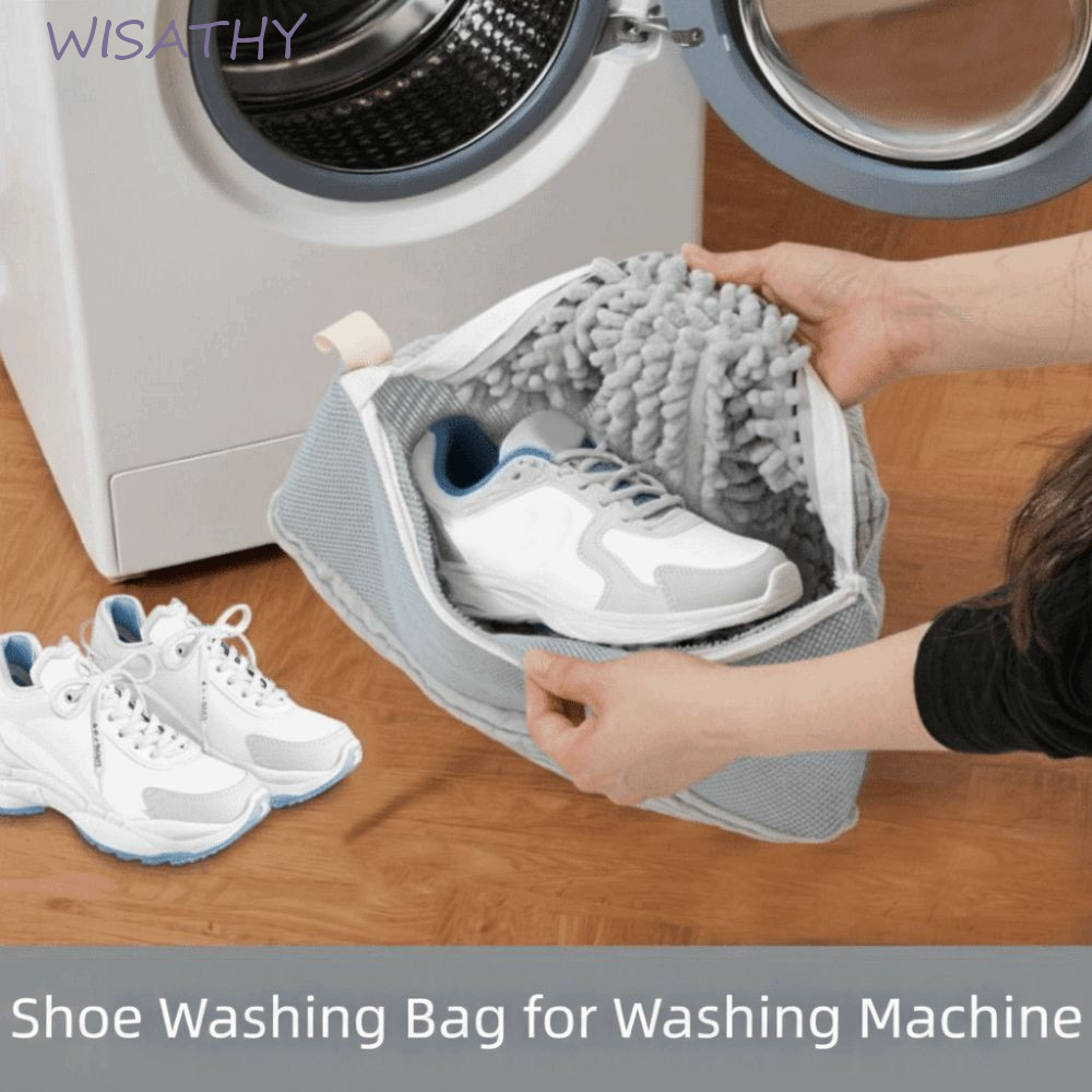 Túi giặt giày ELMER1, Lưới đệm bảo vệ giày giặt có thể tái sử dụng, Dây kéo di động|Túi làm sạch già