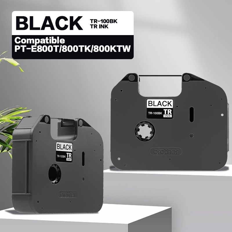 1 Cái / 2 Cái / 3 Cái Tương Thích Cho BROTHER TR-100BK Ruy Băng Nhãn Đen TR100BK Cho PT-E8000T PT-E8