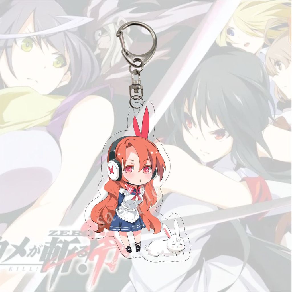 Hot Anime Akame Ga Kill Keyrings Acrylic Figure Tatsumi Akame Esdeath Keychains Kawaii Bags Key Chai