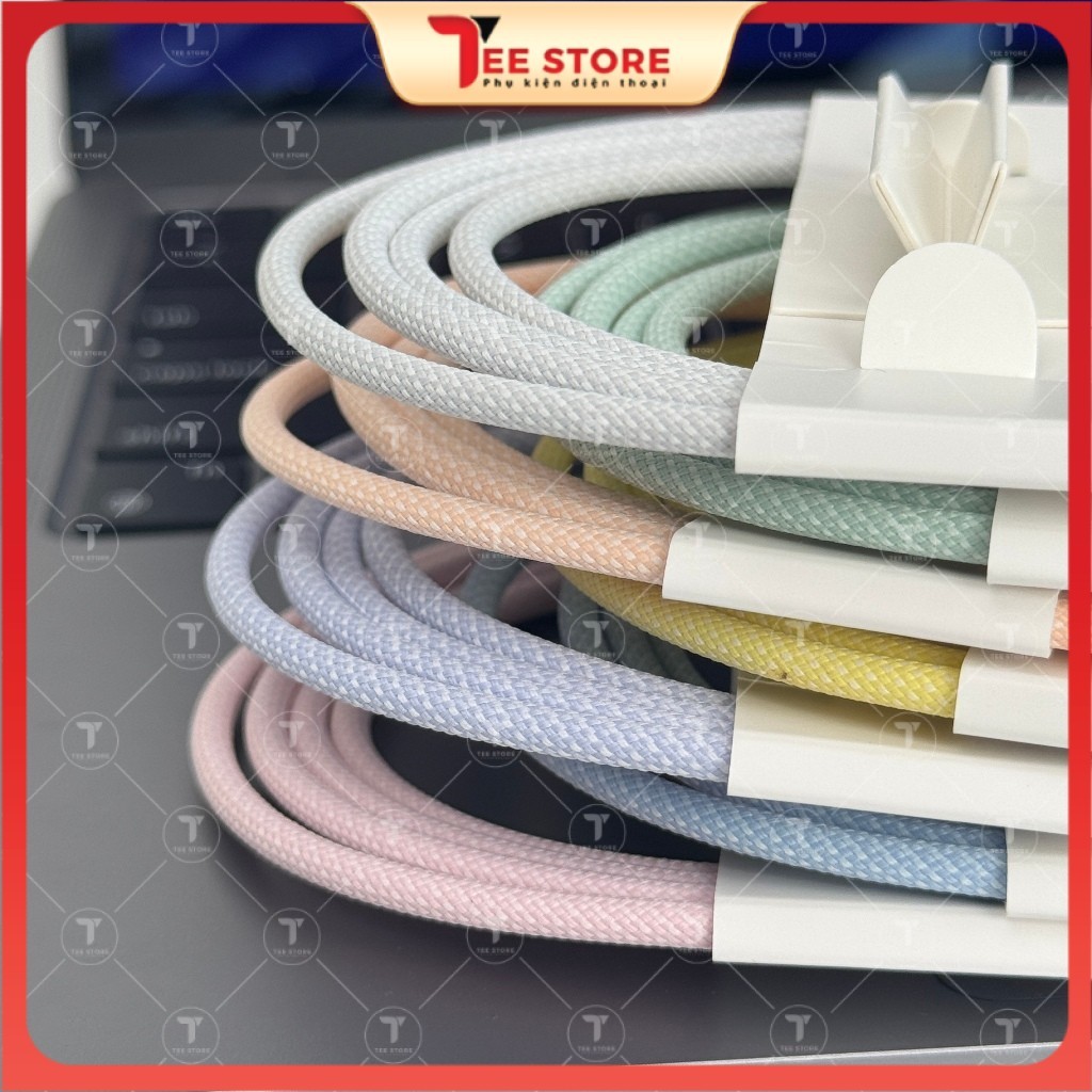 Cáp sạc nhanh 30W Type C to Type C cho 15 16 17, dây sạc C to C bọc dù chống đứt, cáp sạc PD 30W ổn 