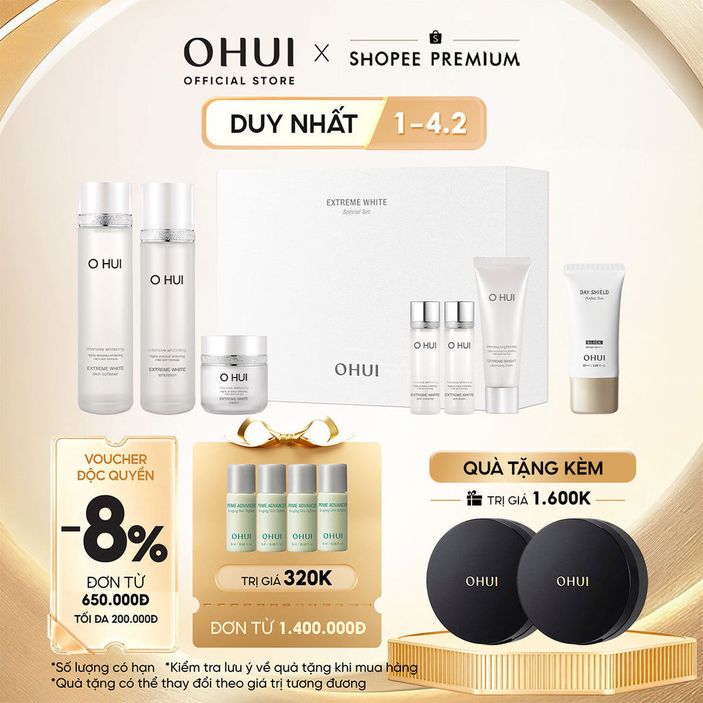 [OHUI Official] Bộ kem dưỡng trắng da toàn diện cao cấp 7 món OHUI Extreme White Cream 7pcs Set 410m