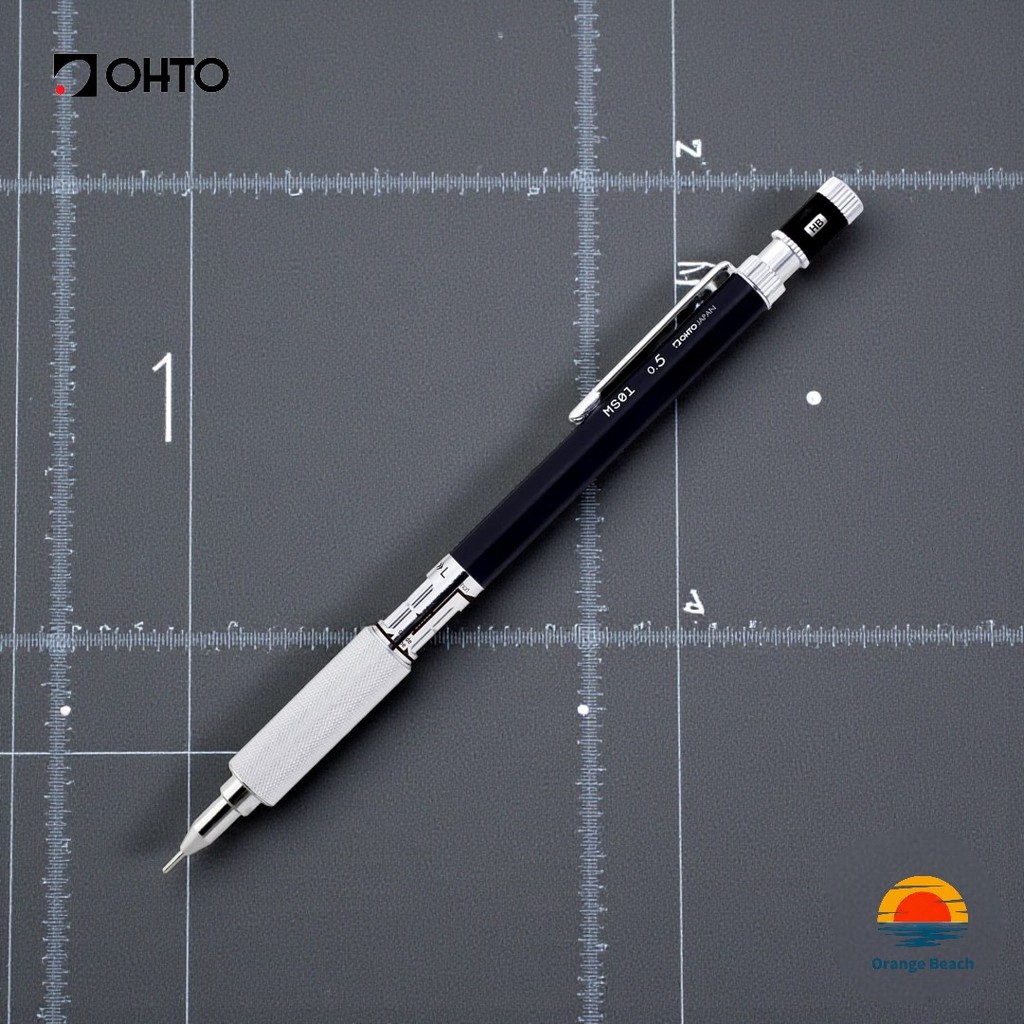 OHTO MS01 Mechanical Pencil/Bút Chì Bấm Kỹ Thuật/Điều Chỉnh Ngòi/Thân Kim Loại/Japan Made